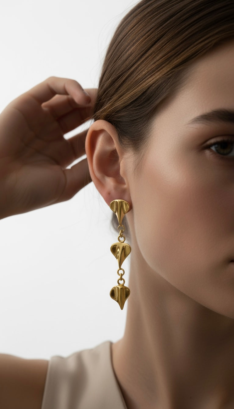TEMBO 3-DROP EARRINGS
